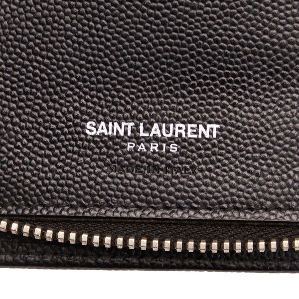 サンローラン スタッズ ブラック レザー ラウンドファスナー　長財布 メンズ SAINT LAURENT 【中古】