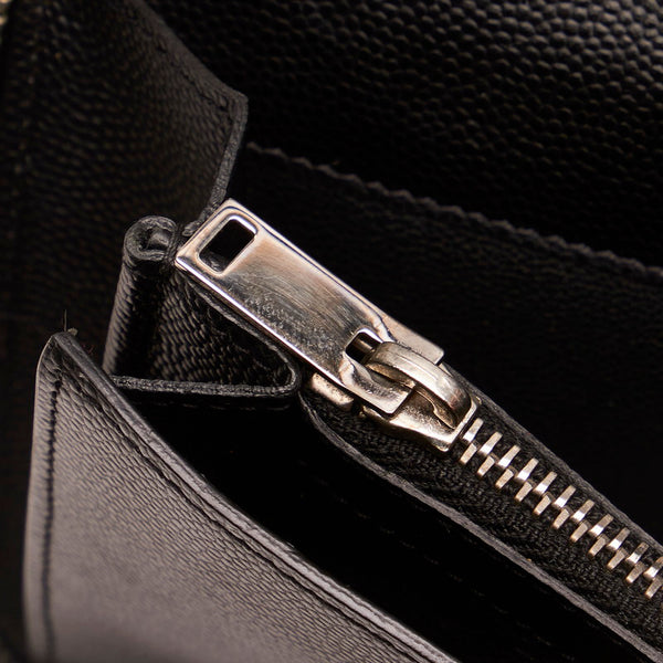 サンローラン スタッズ ブラック レザー ラウンドファスナー　長財布 メンズ SAINT LAURENT 【中古】