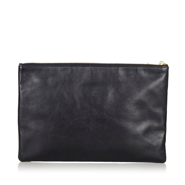 サンローラン クラッチバッグ ブラック レザー レディース SAINT LAURENT 【中古】