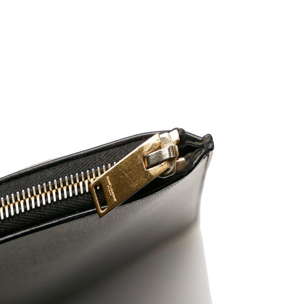 サンローラン クラッチバッグ ブラック レザー メンズ SAINT LAURENT 【中古】