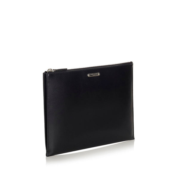 サンローラン クラッチバッグ ブラック レザー メンズ SAINT LAURENT 【中古】