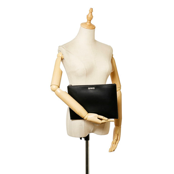 サンローラン クラッチバッグ ブラック レザー メンズ SAINT LAURENT 【中古】