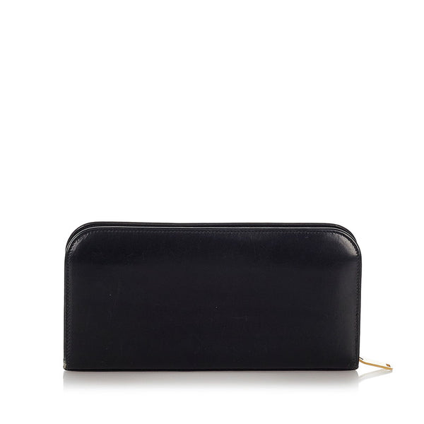 サンローラン ブラック レザー ラウンドファスナー 長財布 レディース SAINT LAURENT 【中古】