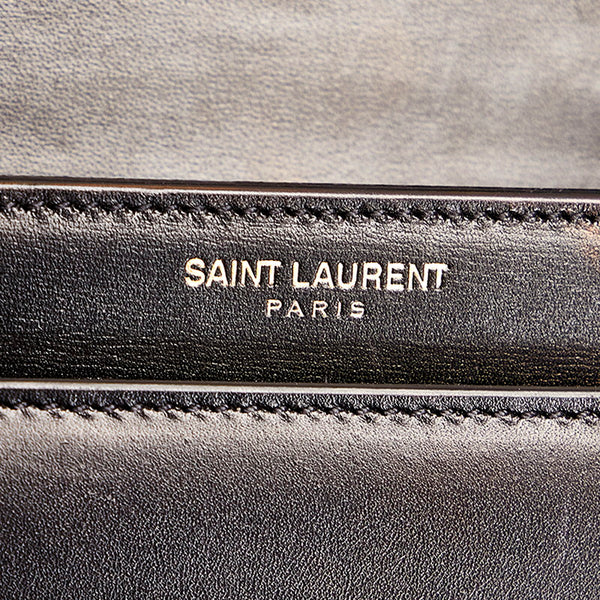 サンローラン ブラック レザー チェーン ショルダーバッグ レディース SAINT LAURENT 【中古】