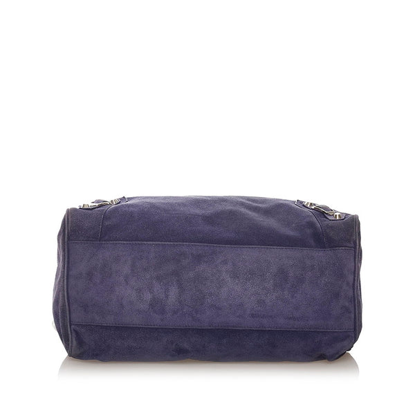 バレンシアガ シティ 235216 ブルー スウェード ハンドバッグ ショルダーバッグ 2WAY レディース BALENCIAGA 【中古】