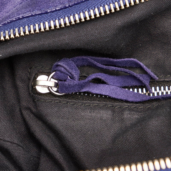 バレンシアガ シティ 235216 ブルー スウェード ハンドバッグ ショルダーバッグ 2WAY レディース BALENCIAGA 【中古】
