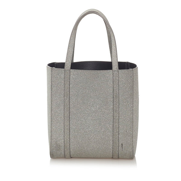 バレンシアガ エブリデイ ハンドバッグ ショルダーバッグ 2WAY シルバー ラメ レザー レディース BALENCIAGA 【中古】