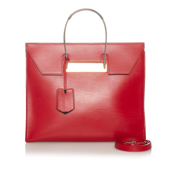 バレンシアガ 398993 レッド レザー トートバッグ ショルダーバッグ 2WAY  レディース BALENCIAGA 【中古】