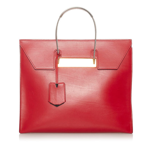 バレンシアガ 398993 レッド レザー トートバッグ ショルダーバッグ 2WAY  レディース BALENCIAGA 【中古】