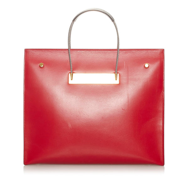 バレンシアガ 398993 レッド レザー トートバッグ ショルダーバッグ 2WAY  レディース BALENCIAGA 【中古】