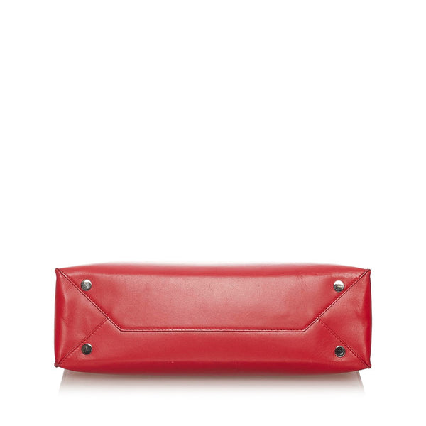 バレンシアガ 398993 レッド レザー トートバッグ ショルダーバッグ 2WAY  レディース BALENCIAGA 【中古】