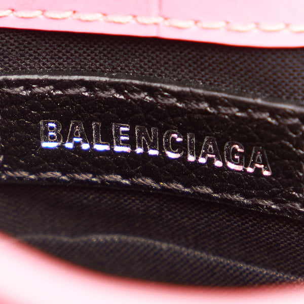 バレンシアガ ショッピング フォンホルダー ハンドバッグ ショルダーバッグ 2WAY 593826 ピンク ブラック レザー レディース BALENCIAGA 【中古】