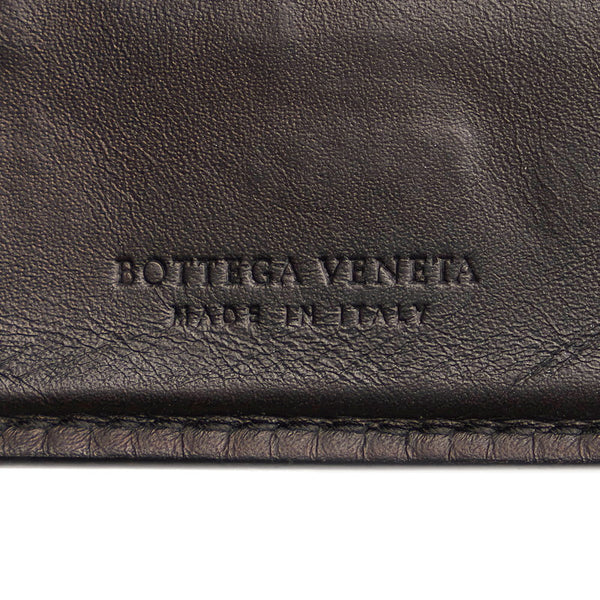ボッテガヴェネタ イントレチャート ブラック レザー 二つ折り財布 メンズ BOTTEGAVENETA 【中古】
