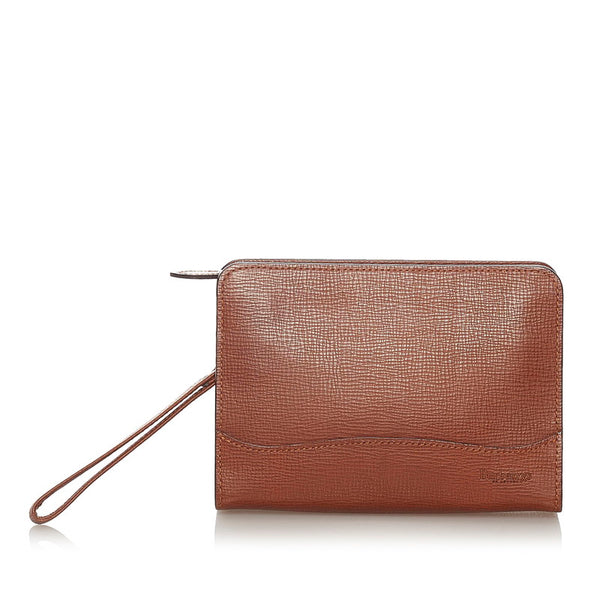 バーバリー セカンドバッグ ブラウン レザー メンズ BURBERRY 【中古】