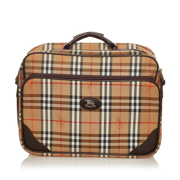 バーバリー ノバチェック ベージュ ブラック キャンバス ボストンバッグ ショルダーバッグ 2WAY メンズ BURBERRY 【中古】