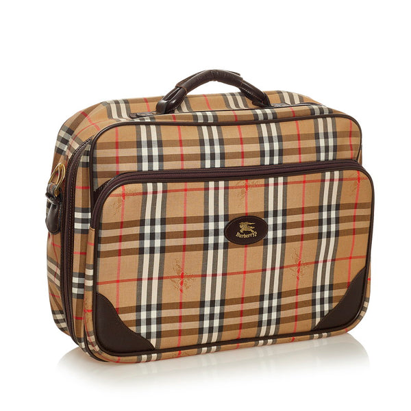 バーバリー ノバチェック ベージュ ブラック キャンバス ボストンバッグ ショルダーバッグ 2WAY メンズ BURBERRY 【中古】