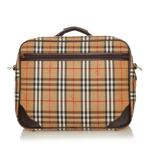 バーバリー ノバチェック ベージュ ブラック キャンバス ボストンバッグ ショルダーバッグ 2WAY メンズ BURBERRY 【中古】