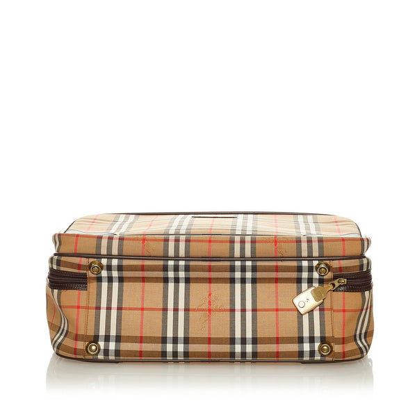 バーバリー ノバチェック ベージュ ブラック キャンバス ボストンバッグ ショルダーバッグ 2WAY メンズ BURBERRY 【中古】