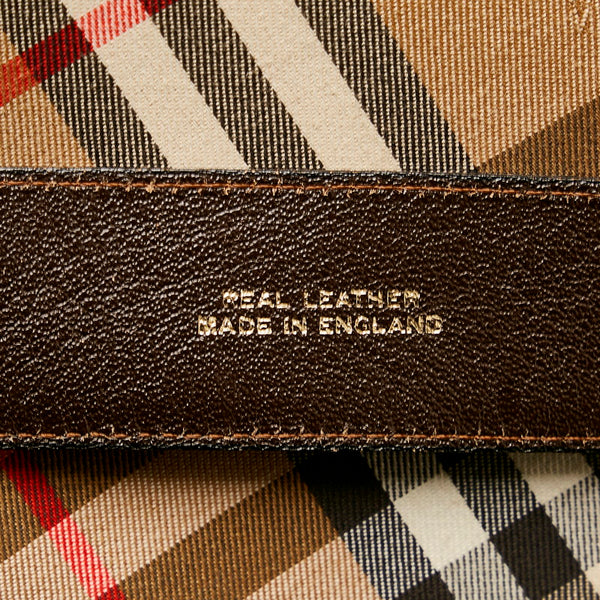 バーバリー ノバチェック ベージュ ブラック キャンバス ボストンバッグ ショルダーバッグ 2WAY メンズ BURBERRY 【中古】