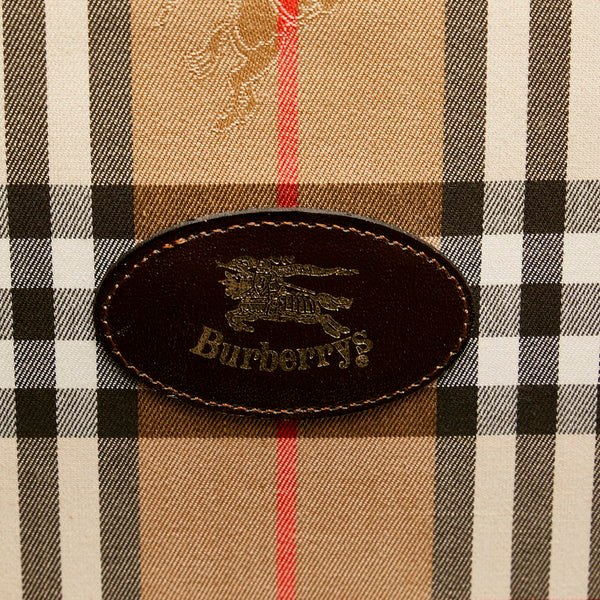 バーバリー ノバチェック ベージュ ブラック キャンバス ボストンバッグ ショルダーバッグ 2WAY メンズ BURBERRY 【中古】