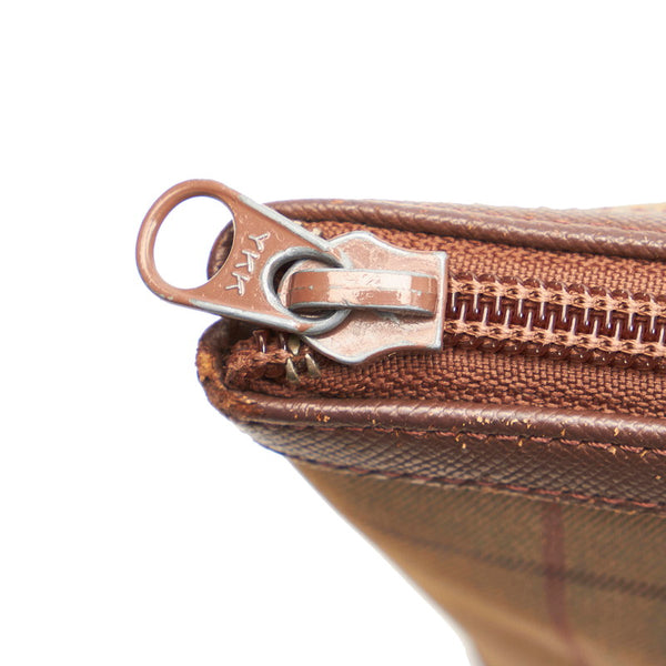 バーバリー クラッチバッグ カーキ ブラウン キャンバス レザー レディース BURBERRY 【中古】