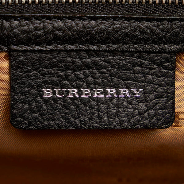 バーバリー ノバチェック ハンドバッグ ベージュ ブラック ナイロン レザー レディース BURBERRY 【中古】