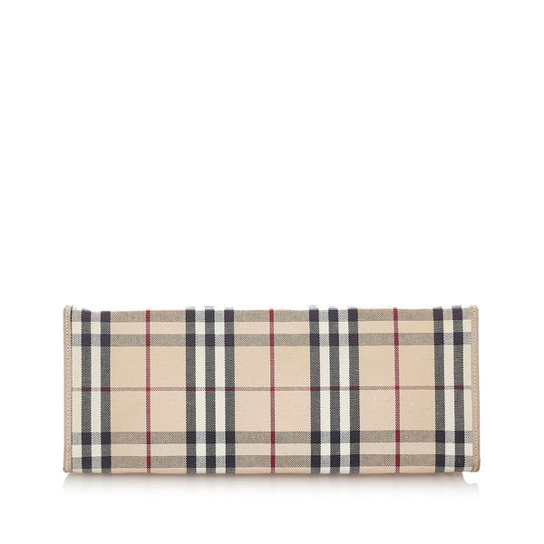 バーバリー ノバチェック ベージュ キャンバス ハンドバッグ レディース BURBERRY 【中古】