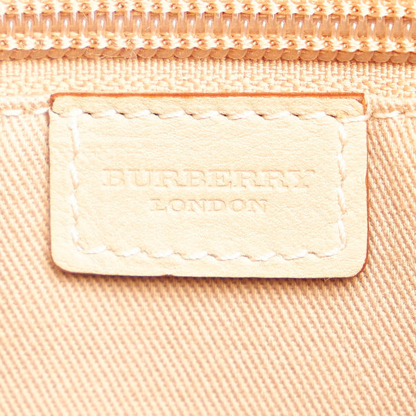 バーバリー ノバチェック ベージュ キャンバス ハンドバッグ レディース BURBERRY 【中古】