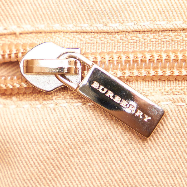 バーバリー ノバチェック ベージュ キャンバス ハンドバッグ レディース BURBERRY 【中古】