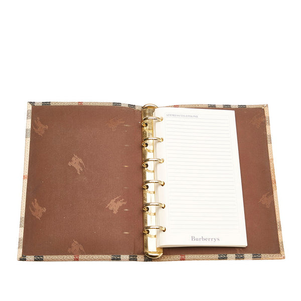 バーバリー ノバチェック ベージュ PVC 手帳カバー レディース BURBERRY 【中古】
