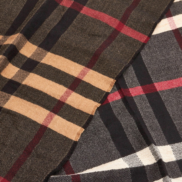 バーバリー チェック キャメル ウール マフラー レディース BURBERRY 【中古】
