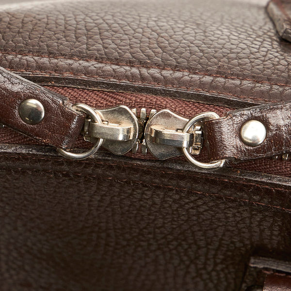 バーバリー ブラウン レザー ハンドバッグ レディース BURBERRY 【中古】
