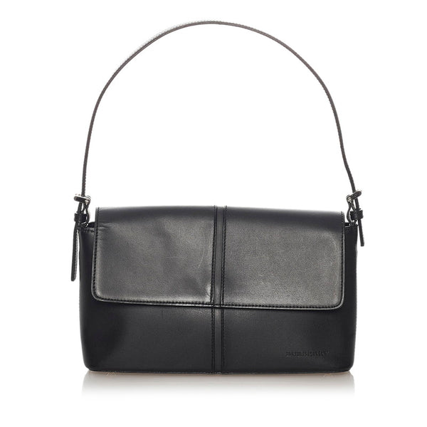 バーバリー ブラック レザー ワンショルダー レディース BURBERRY 【中古】