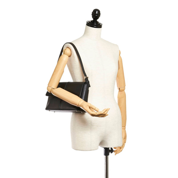 バーバリー ブラック レザー ワンショルダー レディース BURBERRY 【中古】