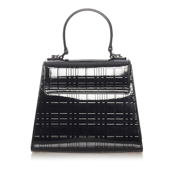 バーバリー ブラック エナメル ハンドバッグ ショルダーバッグ 2WAY  レディース BURBERRY 【中古】