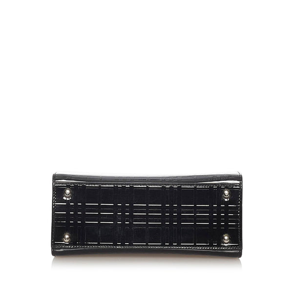 バーバリー ブラック エナメル ハンドバッグ ショルダーバッグ 2WAY  レディース BURBERRY 【中古】