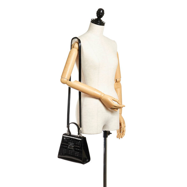 バーバリー ブラック エナメル ハンドバッグ ショルダーバッグ 2WAY  レディース BURBERRY 【中古】