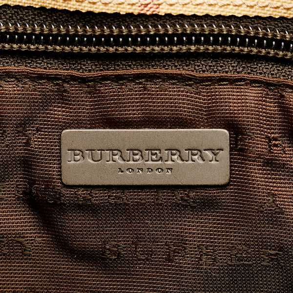 バーバリー ノバチェック ベージュ PVC レザー トートバッグ レディース BURBERRY 【中古】
