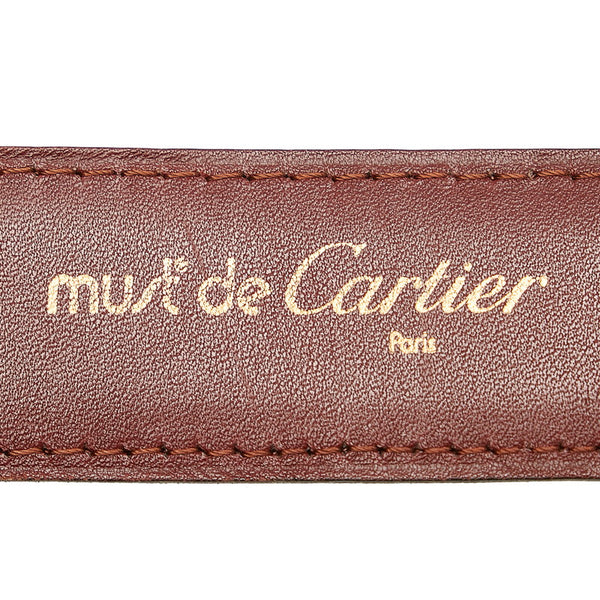 カルティエ ブラウン レザー ベルト レディース CARTIER 【中古】