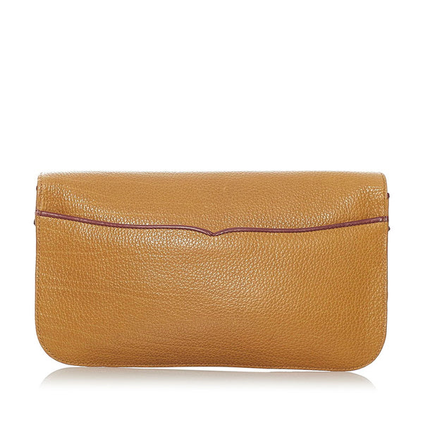 カルティエ マスト ベージュ ワインレッド レザー クラッチバッグ レディース CARTIER 【中古】