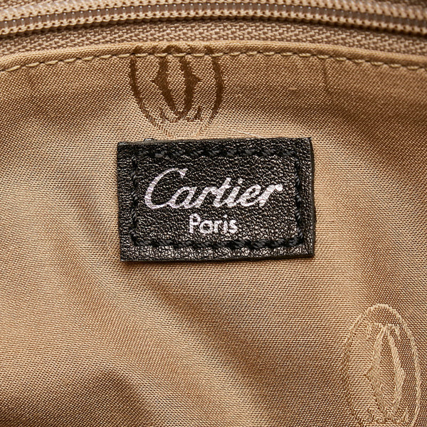 カルティエ マルチェロ  ハンドバッグ ブラック レザー レディース CARTIER 【中古】