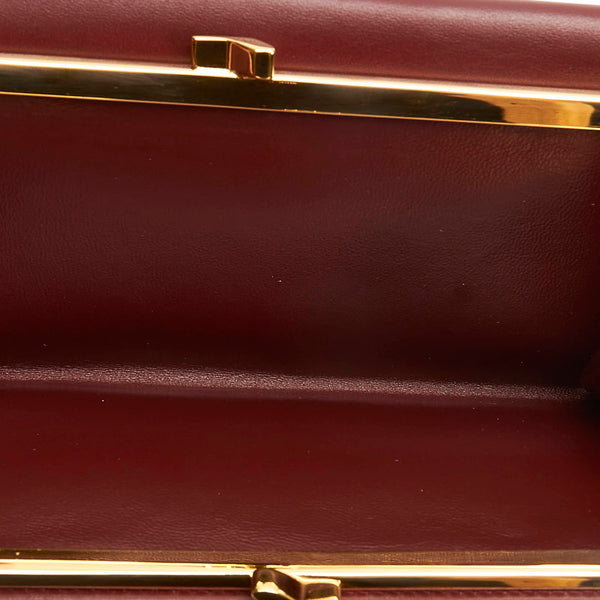 カルティエ マスト  ワインレッド レザー 長財布 レディース CARTIER 【中古】