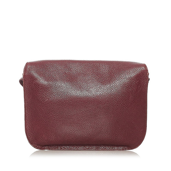 カルティエ マスト 斜め掛け ショルダーバッグ ワインレッド レザー レディース CARTIER 【中古】