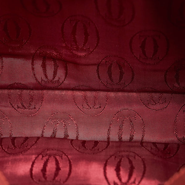 カルティエ マスト 斜め掛け ショルダーバッグ ワインレッド レザー レディース CARTIER 【中古】