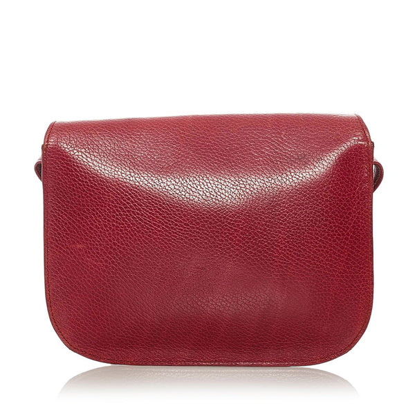 カルティエ マスト 斜め掛け ショルダーバッグ ワインレッド レザー レディース CARTIER 【中古】