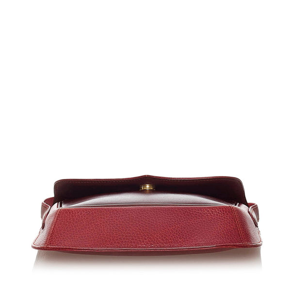 カルティエ マスト 斜め掛け ショルダーバッグ ワインレッド レザー レディース CARTIER 【中古】