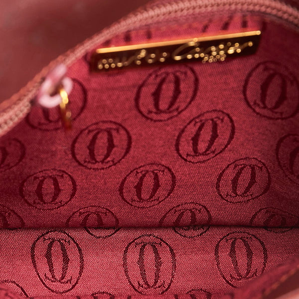 カルティエ マスト 斜め掛け ショルダーバッグ ワインレッド レザー レディース CARTIER 【中古】