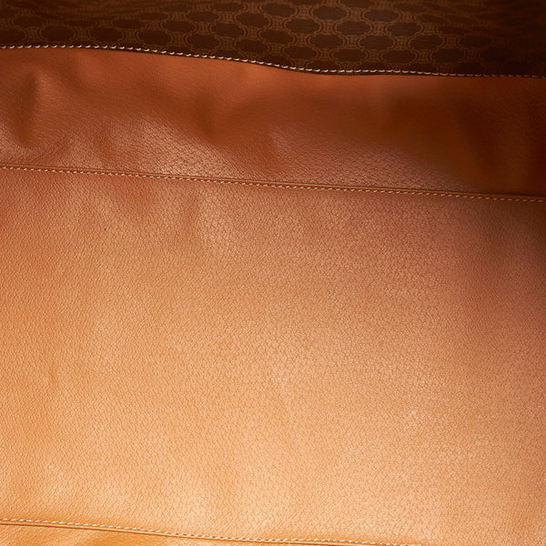 セリーヌ マカダム ブラウン PVC レザー ボストンバッグ レディース CELINE 【中古】