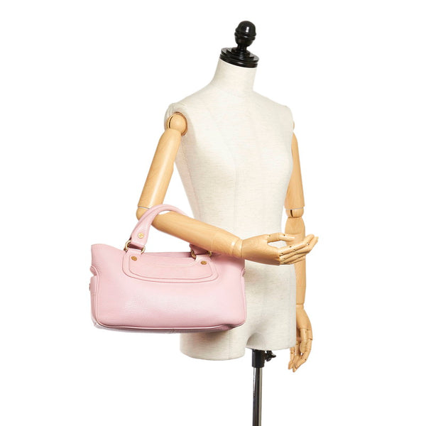 セリーヌ ブギーバッグ ピンク レザー ハンドバッグ レディース CELINE 【中古】