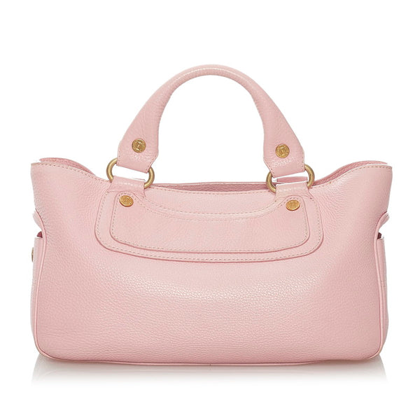セリーヌ ブギーバッグ ピンク レザー ハンドバッグ レディース CELINE 【中古】